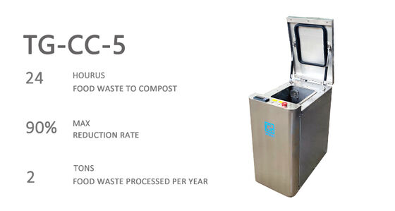 TOGO Composteur électrique de déchets alimentaires en acier inoxydable pour cuisine avec alimentation par lots pour la maison TG-CC-5